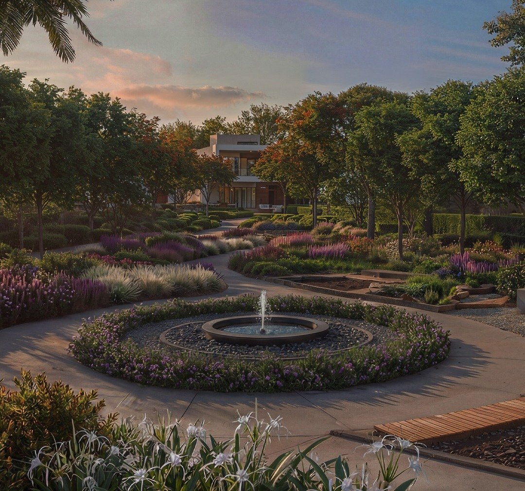 Villa-focused landscaped environment
