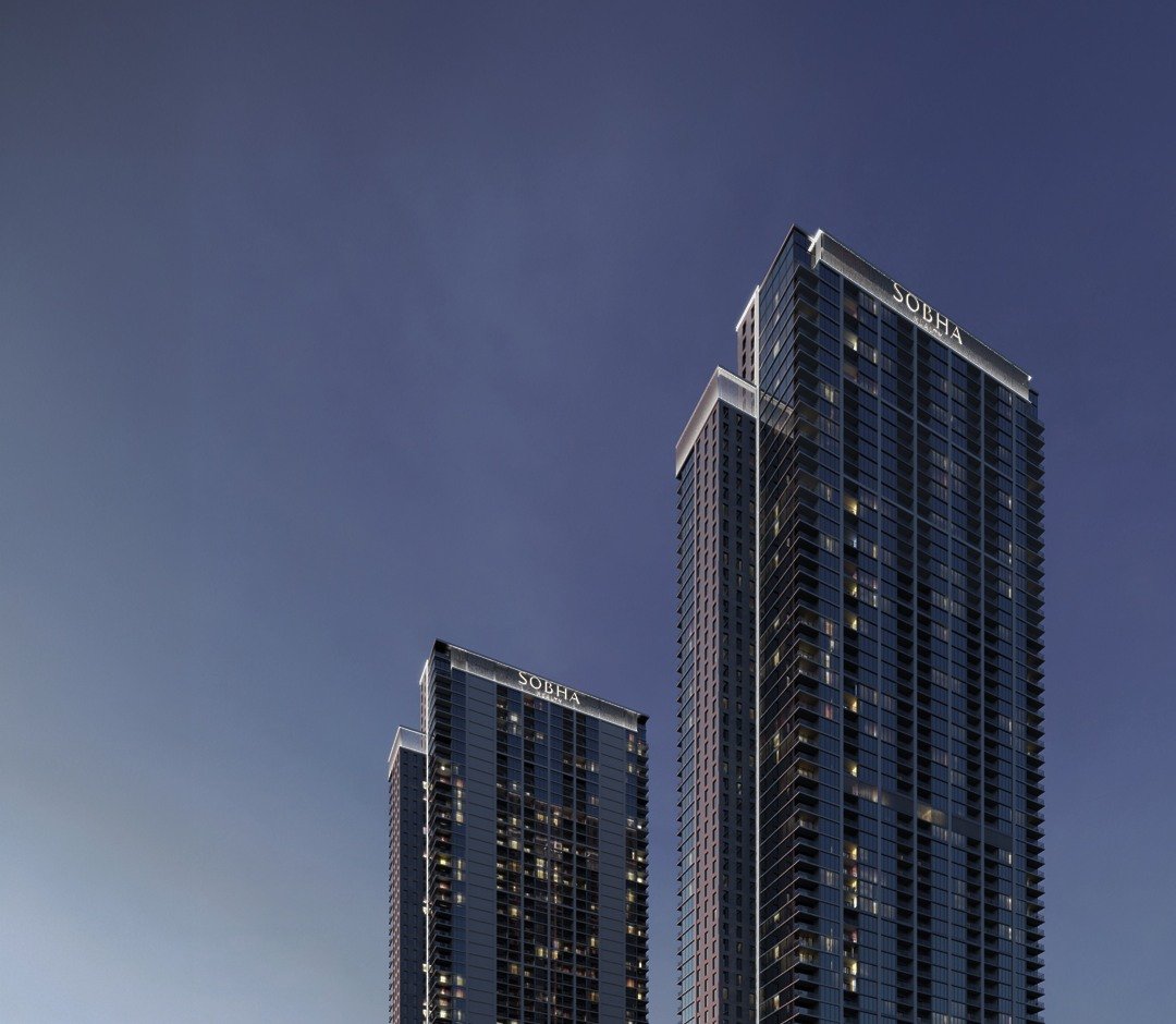 Sobha buildings photographed in the evening